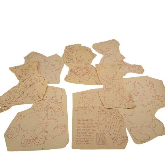 Vintage Playful Animals Transfer Patterns, MCM Workbasket Iron On Transfers - Picture 1 of 3